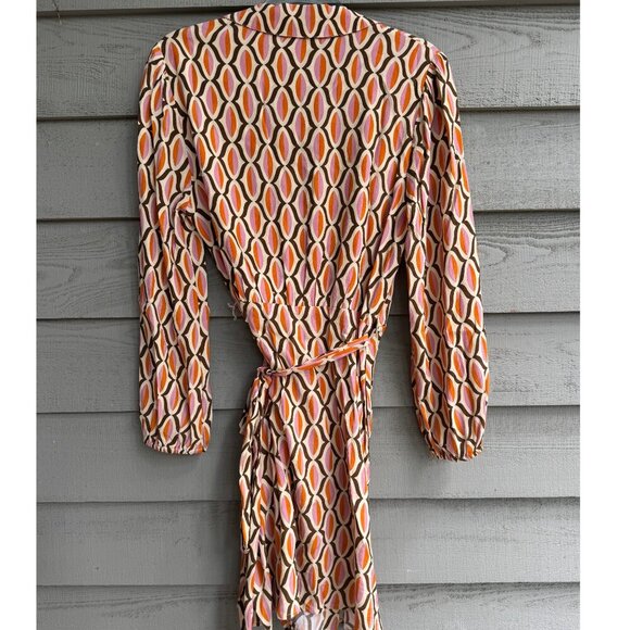 Velvet by Graham & Spencer Wrap Dress | Geometric Print | Size S | Made in USA - Picture 6 of 10